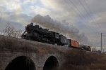 Steaming for home, on the dual stone culvert over Wildcat Creek